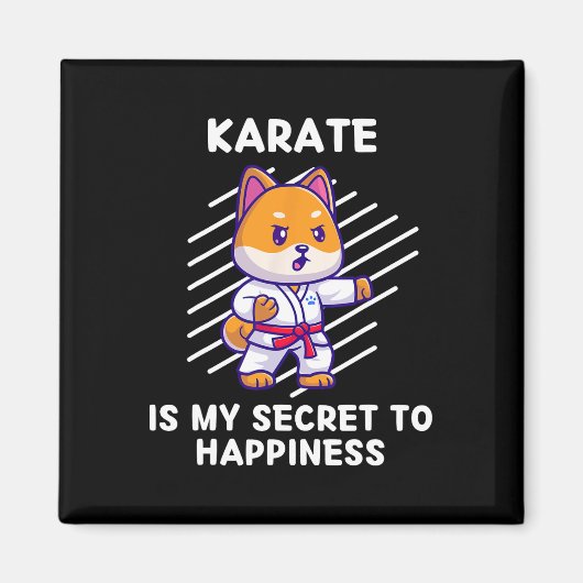 Cute Shi Inu Karate Is My Secret To Happiness Shi  マグネット (正面)