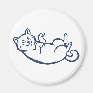 Cute Shiba Inu Belly Rubs Fridge Magnet マグネット