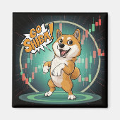 Cute Shiba Inu Dog マグネット (正面)