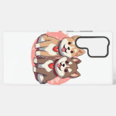 Cute Shiba Inu Dog Couple in Love Samsung Galaxyケース (裏面横)
