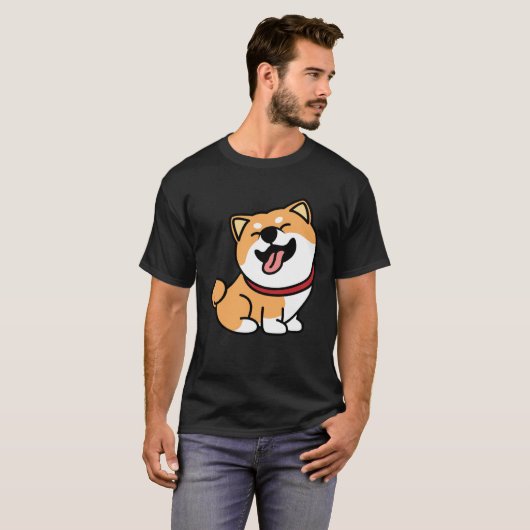 Cute Shiba Inu Dog Tシャツ (正面フル)