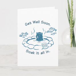 Cute Shiba Inu Get Well Soon Onsen Greeting Card カード