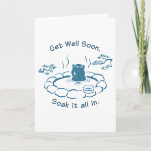 Cute Shiba Inu Get Well Soon Onsen Greeting Card カード