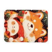 Cute Shiba Inu Hugging Panda Plush マグネット (横)