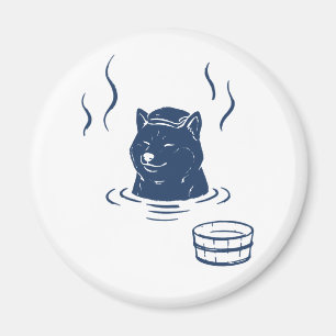 Cute Shiba Inu Onsen Hot Spring Fridge Magnet マグネット