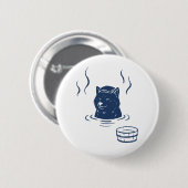 Cute Shiba Inu Onsen Hot Spring Pin Button 缶バッジ (正面&裏面)