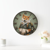 Cute Shiba Inu Puppy ラージ壁時計 (ホーム)