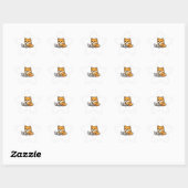 Cute Shiba Inu with Laptop – Cozy Dog Design 星シール (シート)