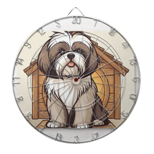 Cute Shih Tzu Cartoon Dartboard  ダーツボード