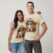 Cute Shih Tzu Doghouse illustration Tシャツ
