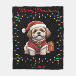 Cute Shih Tzu Fleece Blanket フリースブランケット