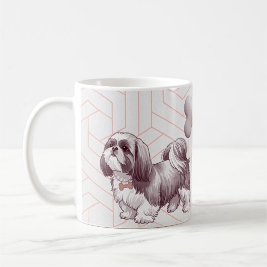 Cute Shih Tzu Mom Coffee Cup コーヒーマグカップ (左)