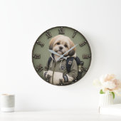 Cute Shih Tzu Puppy ラージ壁時計 (ホーム)