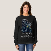 Cute Shih Tzu ride on a motorcycle  Christmas  1 スウェットシャツ (正面フル)