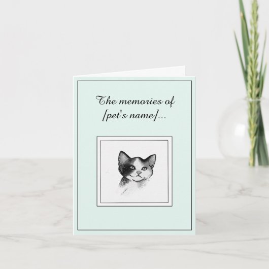 Cute Shorthair Cat Sympathy Card カード (正面)