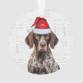 Cute Shorthair Pointer Dog Holiday Christmas Photo オーナメント (裏面)