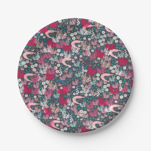 Cute Shrimp Paper Plates ペーパープレート (正面)