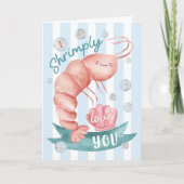 Cute Shrimp Valentine’s Card – I Shrimply Love You カード (正面)