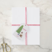 Cute Siamese Cat with Tuna Joyful Christmas  ギフトタグ (より糸付き)