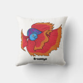 Cute Siamese fighting fish betta cartoon クッション (裏面)