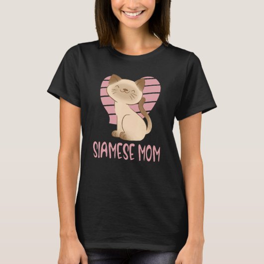 Cute Siamese Mom Crazy Cat Lady Kitty Fur Mama Tシャツ (正面)