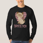 Cute Siamese Mom Crazy Cat Lady Kitty Fur Mama Tシャツ (正面)