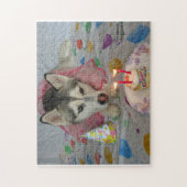 Cute Siberian Husky Birthday Puzzle ジグソーパズル (縦)
