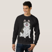 Cute Siberian Husky dog  Husky graphics スウェットシャツ (正面フル)