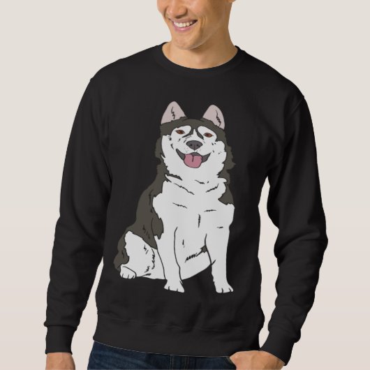 Cute Siberian Husky dog  Husky graphics スウェットシャツ (正面)