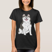 Cute Siberian Husky dog  Husky graphics Tシャツ (正面)