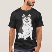 Cute Siberian Husky dog Husky graphics Tシャツ (正面)
