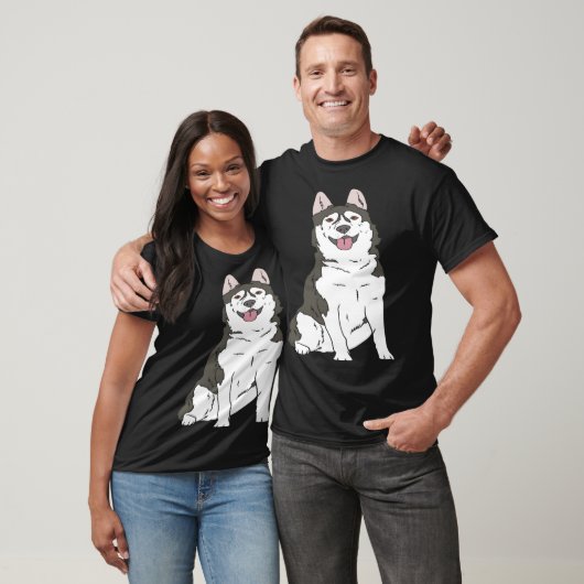 Cute Siberian Husky dog Husky graphics Tシャツ (ユニセックス)