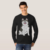 Cute Siberian Husky dog  Husky graphics Tシャツ (正面フル)