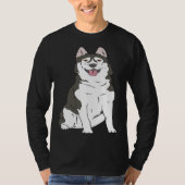 Cute Siberian Husky dog  Husky graphics Tシャツ (正面)