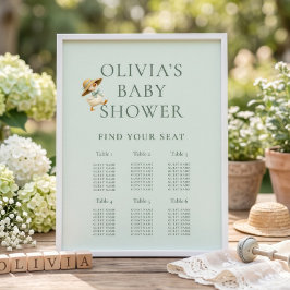 Cute Silly Goose 6 Table Seating Chart Baby Shower ポスター