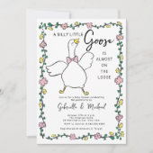 Cute Silly Goose Baby Shower Invitation 招待状 (正面)