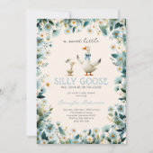 Cute Silly Goose Boy Baby Shower 招待状 (正面)