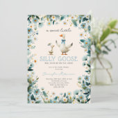 Cute Silly Goose Boy Baby Shower 招待状 (スタンド正面)