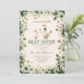 Cute Silly Goose Gender Neutral Baby Shower 招待状 (スタンド正面)