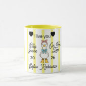 Cute Silly Goose Pink Stripe Personalized Mug マグカップ (中央)