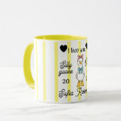 Cute Silly Goose Pink Stripe Personalized Mug マグカップ (正面左)