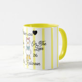 Cute Silly Goose Pink Stripe Personalized Mug マグカップ (正面右)