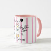Cute Silly Goose Pink Stripe Personalized Mug マグカップ (正面右)