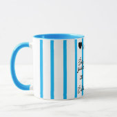 Cute Silly Goose Pink Stripe Personalized Mug マグカップ (左)