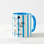 Cute Silly Goose Pink Stripe Personalized Mug マグカップ (正面右)