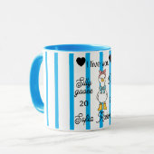 Cute Silly Goose Pink Stripe Personalized Mug マグカップ (正面左)
