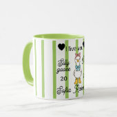 Cute Silly Goose Pink Stripe Personalized Mug マグカップ (正面左)