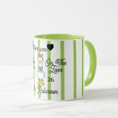 Cute Silly Goose Pink Stripe Personalized Mug マグカップ (正面右)
