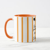 Cute Silly Goose Pink Stripe Personalized Mug マグカップ (左)