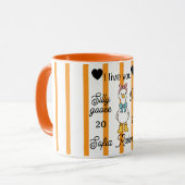 Cute Silly Goose Pink Stripe Personalized Mug マグカップ (正面左)
